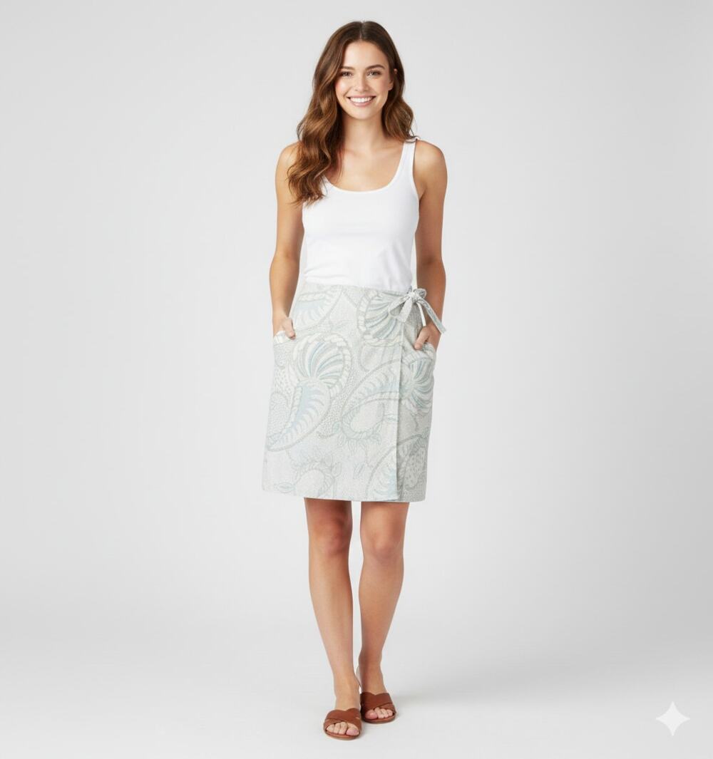 Tommy Bahama Silk Sea Shell Wrap Beach Sarong Paisley Palace Skirt 4 - Picture 1 of 5